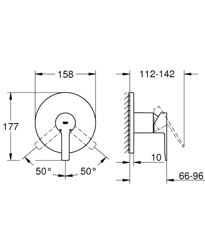 Grohe Ankastre Duş Bataryası 1 Çıkışlı Lineare Krom - 24063001 - Thumbnail