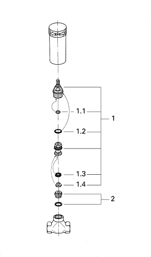 Grohe Ankastre Kumanda Için Iç Gövde - 29800000 - Thumbnail