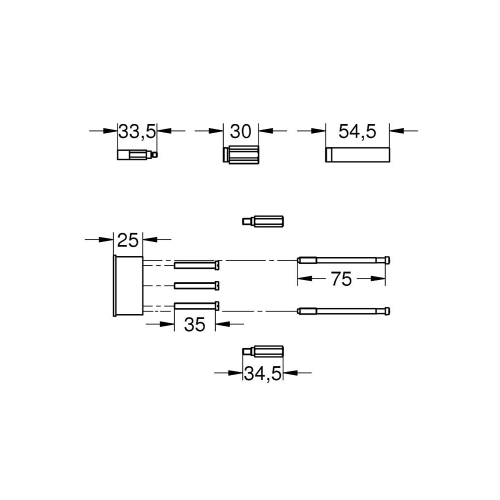 Grohe Ankastre Mix Banyo Bataryası Uzatması 2,5 cm - 46191000 - Thumbnail