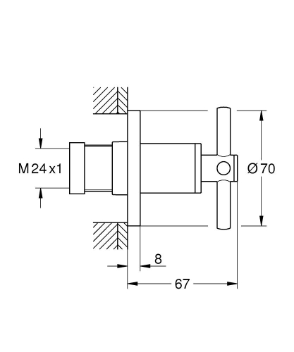 Grohe Ankastre Stop Valf Atrio SuperSteel – 29396DC0 - Thumbnail