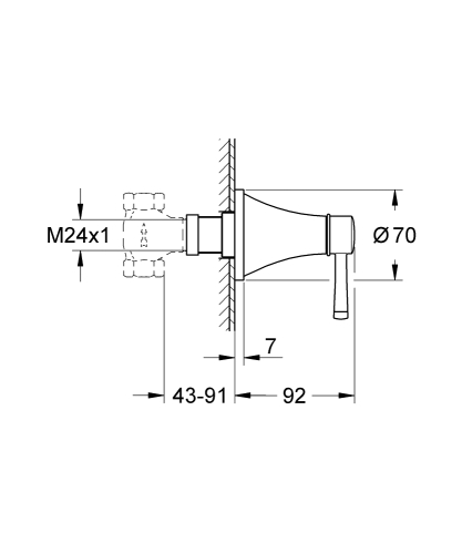 Grohe Ankastre Stop Valf Grandera Krom – 29420000 - Thumbnail