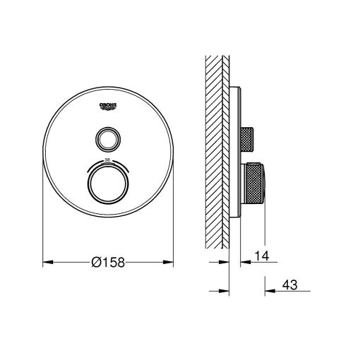 Grohe Ankastre Term. Banyo Bat. 1 Çık. S.Control Beyaz - 29150LS0 - Thumbnail
