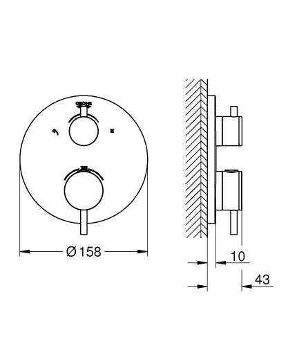 Grohe Ankastre Term. Banyo Bat. 2 Çık. Atrio Super Steel - 24135DC3 - 10