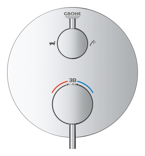 Grohe Ankastre Termost. Banyo Bat. 2 Çıkışlı Atrio Krom- 24138003 - Thumbnail