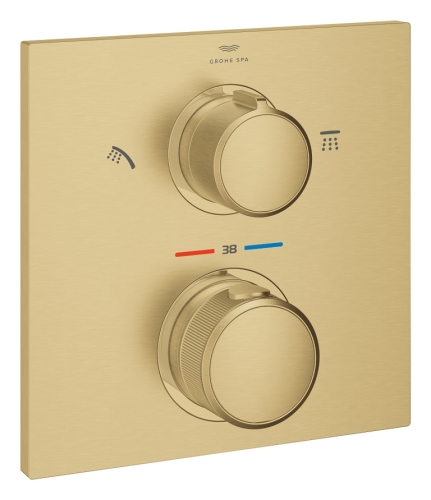 GROHE - Grohe Ankastre Termostatik Banyo Bataryası 2 Çıkışlı Allure Br. Cool Sunrise - 29181GN2