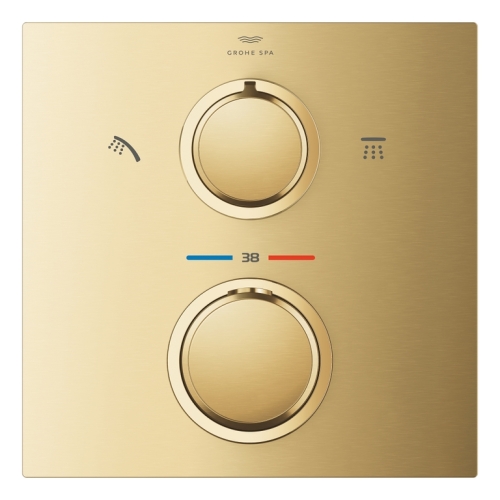 Grohe Ankastre Termostatik Banyo Bataryası 2 Çıkışlı Allure Br. Cool Sunrise - 29181GN2 - Thumbnail