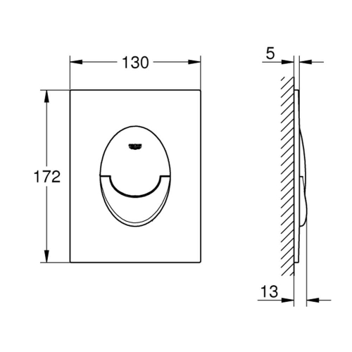 Grohe Arena Cosmopolitan S Kumanda Paneli Brushed Hard Graphite - 37624AL0 - Thumbnail