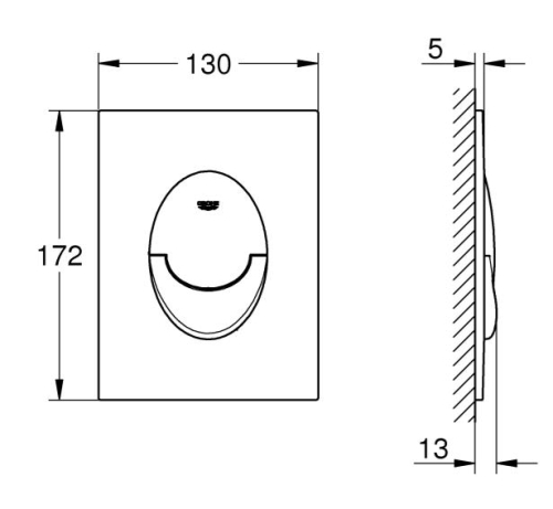 Grohe Arena Cosmopolitan S Kumanda Paneli Brushed Hard Graphite - 37624AL0 - Thumbnail