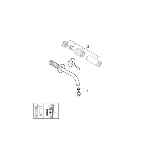 Grohe Atrio 2 Delikli Joystick Lavabo Bataryası Warm Sunset - 19287DA3 - Thumbnail