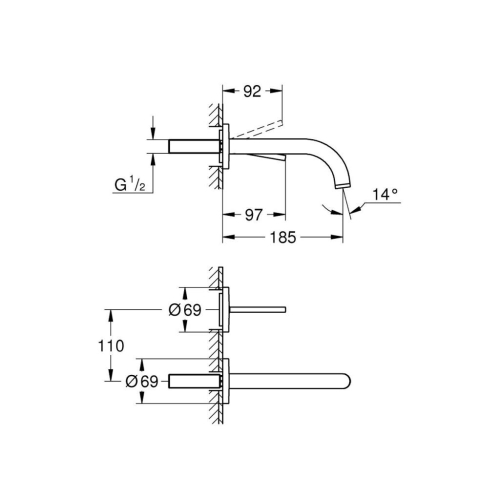 Grohe Atrio 2 Delikli Joystick Lavabo Bataryası Warm Sunset - 19287DA3 - Thumbnail