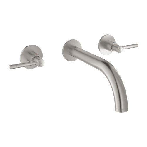 GROHE - Grohe Atrio 3 Delikli Duvardan Lavabo Bataryası M-Boyut SuperSteel - 20662DC0