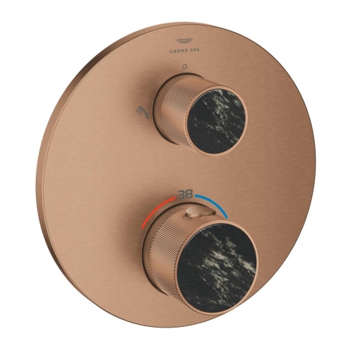 Grohe Atrio Private Collection Ankastre Termostatik Banyo Bataryası 2 Çıkışlı Brushed Warm Sunset – 24396DL0 - Thumbnail