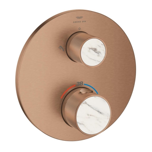 Grohe Atrio Private Collection Ankastre Termostatik Banyo Bataryası 2 Çıkışlı Brushed Warm Sunset – 24396DL0 - Thumbnail