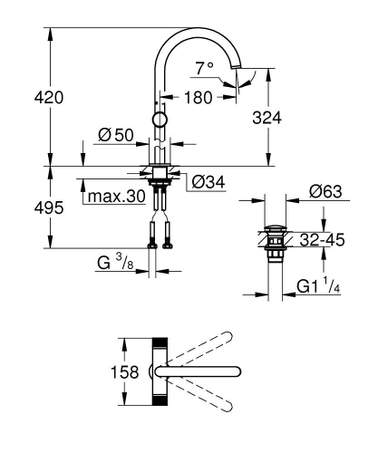 Grohe Atrio Private Collection Lavabo Bataryası 1/2’’ XL-Boyut Warm Sunset – 21142DA0 - Thumbnail