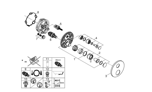 Grohe Atrio Termostatik Banyo/Duş Bataryası - 24358000 - Thumbnail