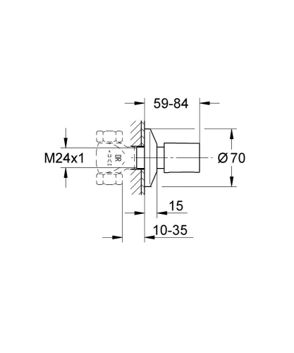 Grohe Bau Cosmopolitan Ankastre Stop Valf Hard Graphite – 19917A00 - Thumbnail