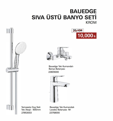 GROHE - GROHE Bauedge
Sıva Üstü Banyo Seti Krom