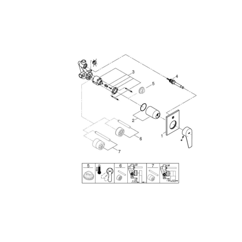 Grohe Bauedge Tek Kumandalı Banyo Bataryası - 29353001 - Thumbnail