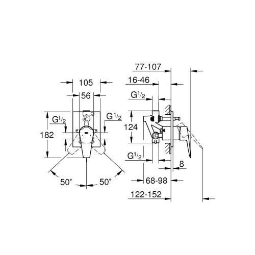 Grohe Bauedge Tek Kumandalı Banyo Bataryası - 29353001 - Thumbnail