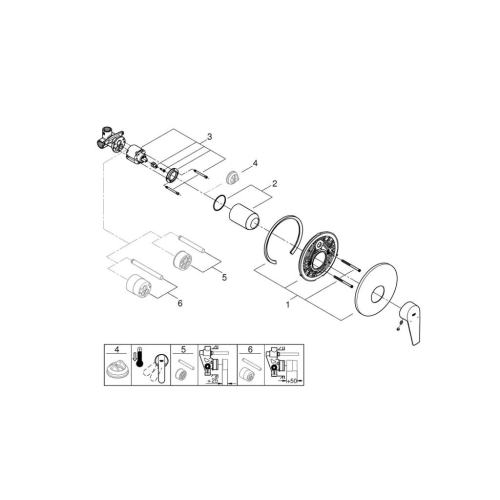 Grohe Bauedge Tek Kumandalı Duş Bataryası - 29078001 - Thumbnail