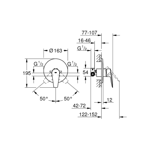 Grohe Bauedge Tek Kumandalı Duş Bataryası - 29078001 - 4