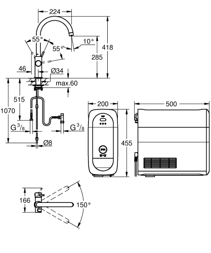 Grohe Blue Home Arıtmalı İçme Suyu ve Soda Yapan Eviye Bataryası - 31545001 - Thumbnail