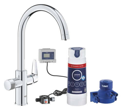 GROHE - GROHE Blue Pure BauCurve Arıtma Filtreli Eviye Bataryası Krom – 30582000