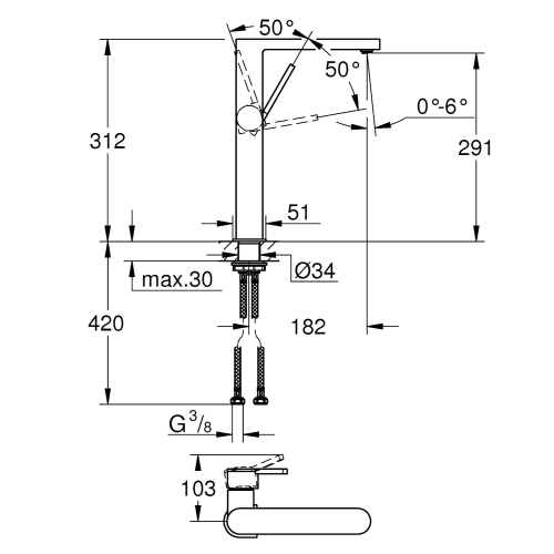 Grohe Çanak Lavabo Bataryası Plus XL Boyut Krom - 32618003 - Thumbnail