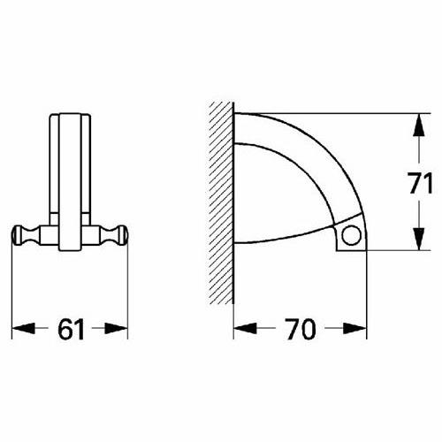 Grohe Chiara Bornoz Askılık Krom - 40202000 - Thumbnail