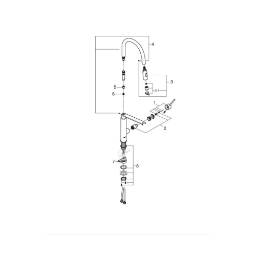 Grohe Concetto Professional Tek Kumandalı Eviye Bataryası SuperSteel - 31491DC0 - 3