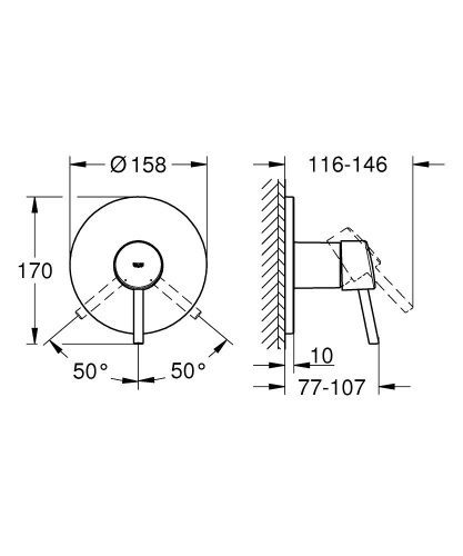 Grohe Concetto Ankastre Duş Bataryası 1 çıkışlı- 24053001 - Thumbnail