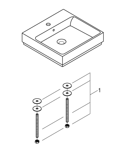 Grohe Cube Ceramic Counter Top Basin 50 - 3947800H - Thumbnail