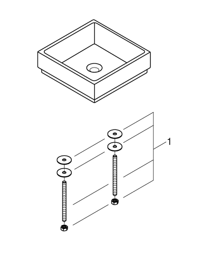 Grohe Cube Ceramic Vessel Basin 40 - 3948200H - Thumbnail