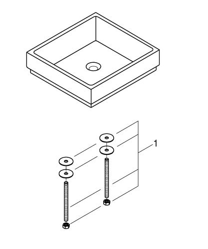 Grohe Cube Ceramic Vessel Basin 50 - 3948100H - Thumbnail