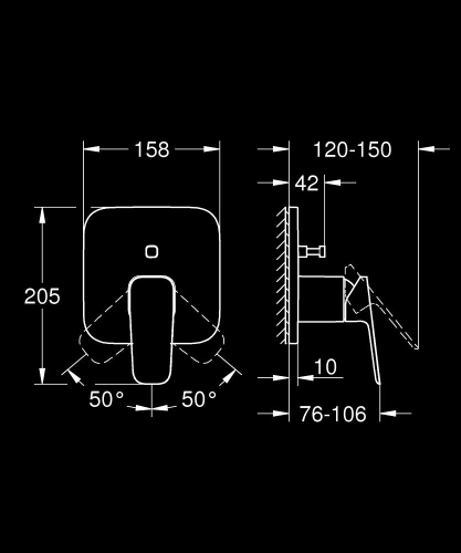 Grohe Cubeo Ankastre Banyo Duş Bataryası Krom – 1017780000 - Thumbnail