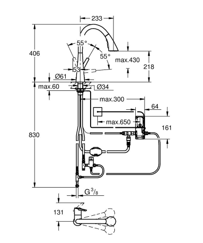Grohe Dokunmatik Touch Eviye Bataryası Zedra SuperSteel - 30219DC2 - Thumbnail