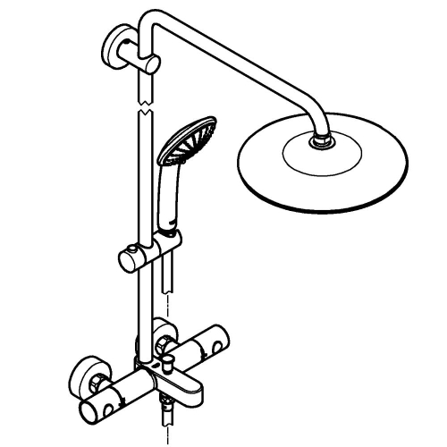 Grohe Duvara Monte Termostatik Banyo Bataryalı Duş Sistemi - 27475002 - Thumbnail