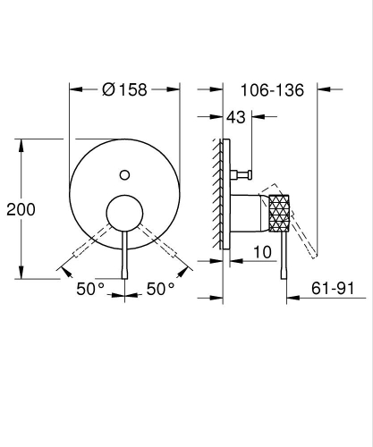 Grohe Essence Ankastre Banyo Duş Bataryası 2 Çıkışlı Divertörlü Br. Crafted Warm Sunset – 24167DE1 - Thumbnail