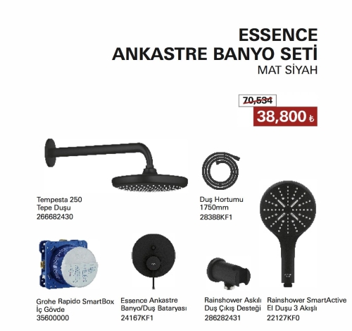 GROHE - GROHE Essence
Ankastre Banyo Seti
Mat Siyah