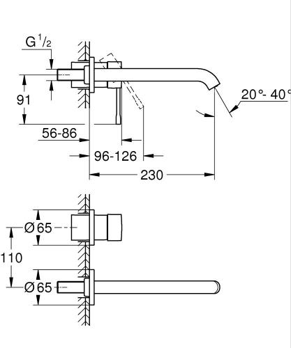 Grohe Essence İki Lavabo Bataryası L-Boyut - 29193GL1 - Thumbnail