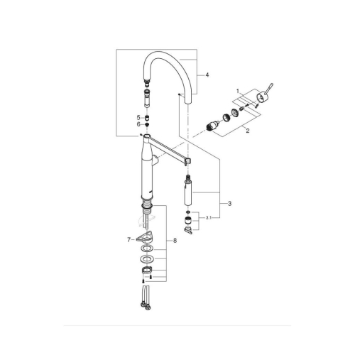 Grohe Essence Tek Kumandalı Eviye Bataryası Brushed Hard Graphite - 30294AL0 - Thumbnail