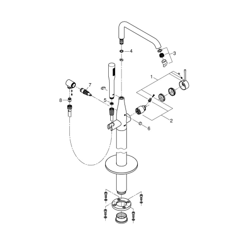 Grohe Essence Yerden Küvet Bataryası Warm Sunset - 23491DA1 - Thumbnail
