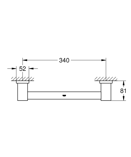 Grohe Essentials Cube Banyo Tutamağı Brushed Hard Graphite – 40514AL1 - Thumbnail