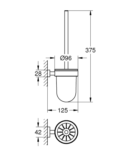 Grohe Essentials Cube Tuvalet Fırçalık Brushed Hard Graphite - 40513AL1 - 3