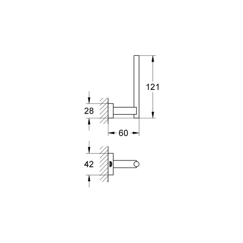 Grohe Essentials Cube Yedek Tuvalet Kağıtlığı Brushed Hard Graphite – 40623AL1 - Thumbnail
