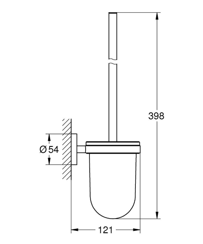 Grohe Essentials Tuvalet Fırçalığı Mat Siyah - 1024682430 - Thumbnail