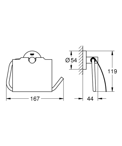 Grohe Essentials Tuvalet Kağıtlığı Kapaklı Mat Siyah - 1024652430 - Thumbnail