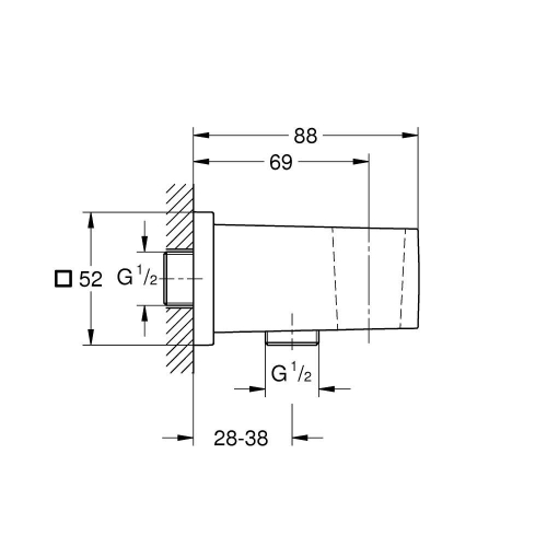 Grohe Euphoria Cube Askılı Duş Çıkış Dirseği Brushed Cool Sunrise - 26370Gn0 - 3