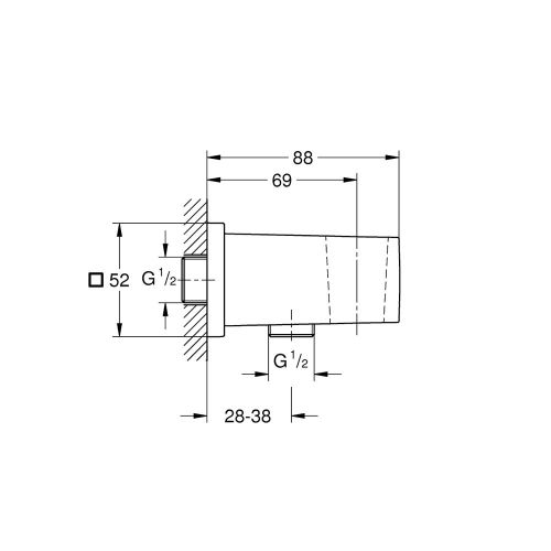 Grohe Euphoria Cube Askılı Duş Çıkış Dirseği Brushed Hard Graphite - 26370AL0 - 4