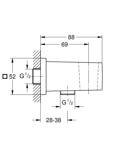 Grohe Euphoria Cube Askılı Duş Çıkış Dirseği SuperSteel – 26370DC0 - Thumbnail